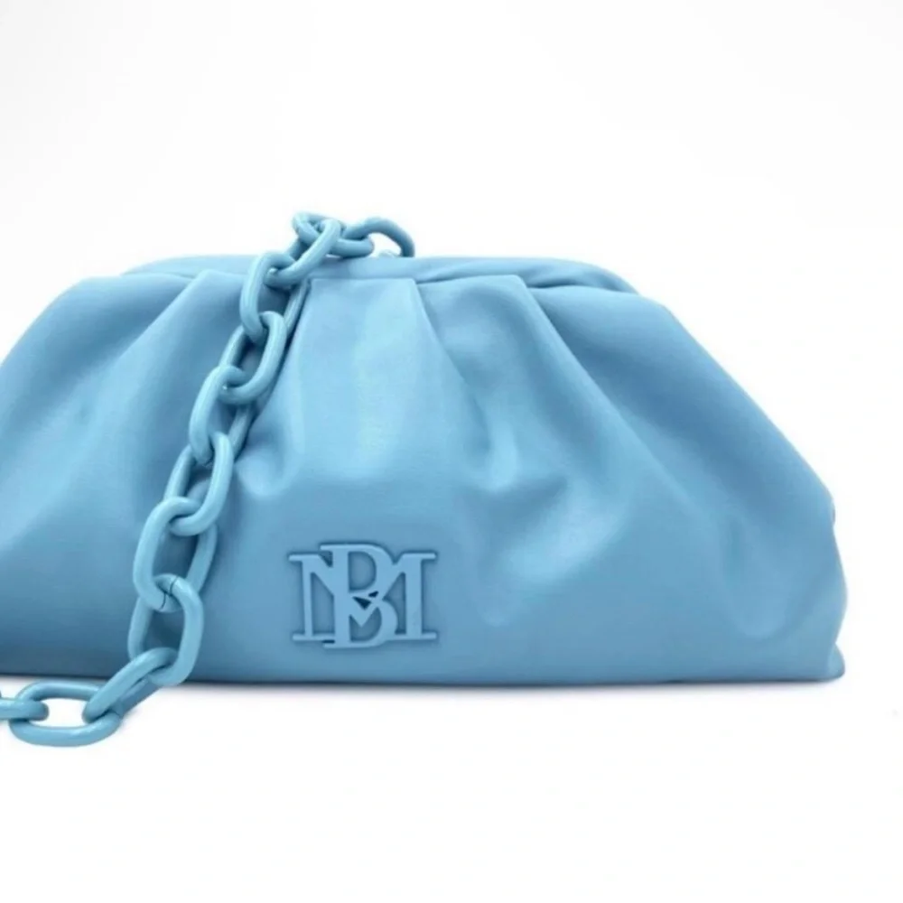 NWT Badgley Mischka Blue Dumpling Clutch - Picture 3 of 14